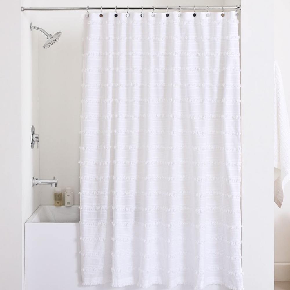West Elm Organic Stripe Stitch Candlewick Shower Curtain